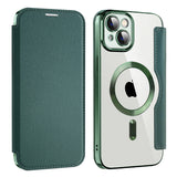 Husa de protectie Techsuit SmartMag Book compatibil cu iPhone 14 Plus, Verde