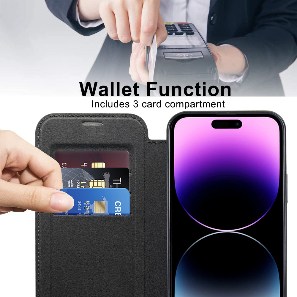 Husa de protectie Techsuit SmartMag Book compatibil cu iPhone 14 Pro Max, Negru