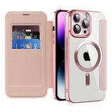 Husa de protectie Techsuit SmartMag Book compatibil cu iPhone 14 Pro Max, Roz