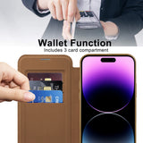 Husa de protectie Techsuit SmartMag Book compatibil cu iPhone 14 Pro Max, Maro