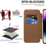 Husa de protectie Techsuit SmartMag Book compatibil cu iPhone 14 Pro Max, Maro