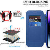 Husa de protectie Techsuit SmartMag Book compatibil cu iPhone 14 Pro Max, Albastru