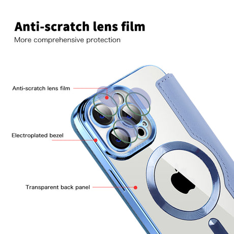 Husa de protectie Techsuit SmartMag Book compatibil cu iPhone 14 Pro Max, Albastru Deschis