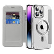 Husa de protectie Techsuit SmartMag Book compatibil cu iPhone 14 Pro Max, Gri