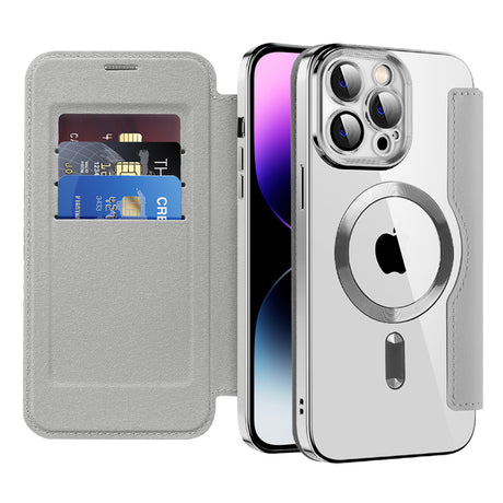 Husa de protectie Techsuit SmartMag Book compatibil cu iPhone 14 Pro Max, Gri