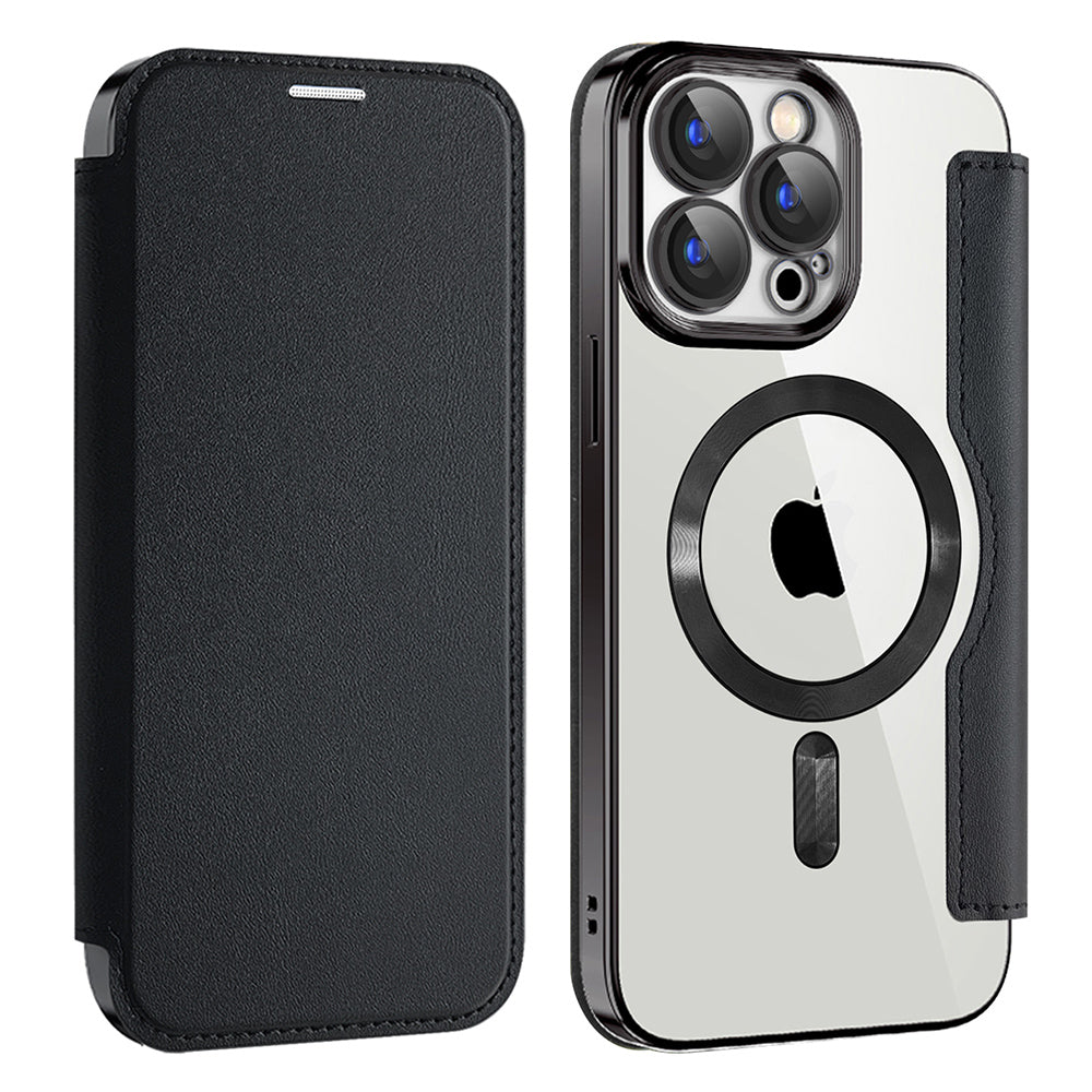 Husa de protectie Techsuit SmartMag Book compatibil cu iPhone 15 Pro, Negru