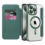 Husa de protectie Techsuit SmartMag Book compatibil cu iPhone 15 Pro, Verde