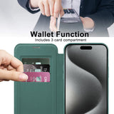 Husa de protectie Techsuit SmartMag Book compatibil cu iPhone 15 Pro, Verde
