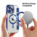 Husa de protectie Techsuit SmartMag Book compatibil cu iPhone 15 Pro, Albastru