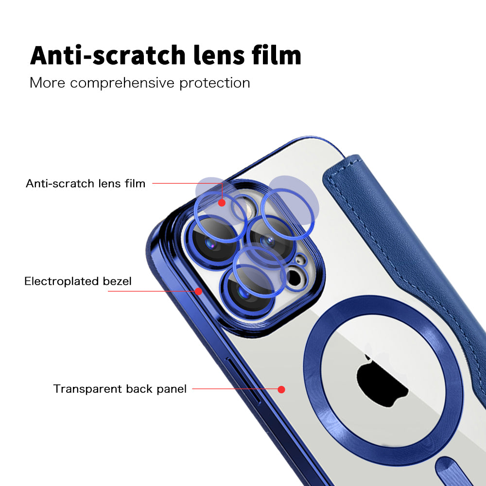 Husa de protectie Techsuit SmartMag Book compatibil cu iPhone 15 Pro, Albastru