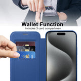 Husa de protectie Techsuit SmartMag Book compatibil cu iPhone 15 Pro, Albastru