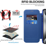 Husa de protectie Techsuit SmartMag Book compatibil cu iPhone 15 Pro, Albastru