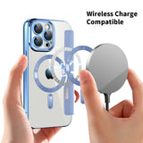 Husa de protectie Techsuit SmartMag Book compatibil cu iPhone 15 Pro, Albastru Deschis