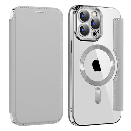 Husa de protectie Techsuit SmartMag Book compatibil cu iPhone 15 Pro, Gri