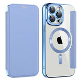 Husa de protectie Techsuit SmartMag Book compatibil cu iPhone 15 Pro Max, Albastru Deschis