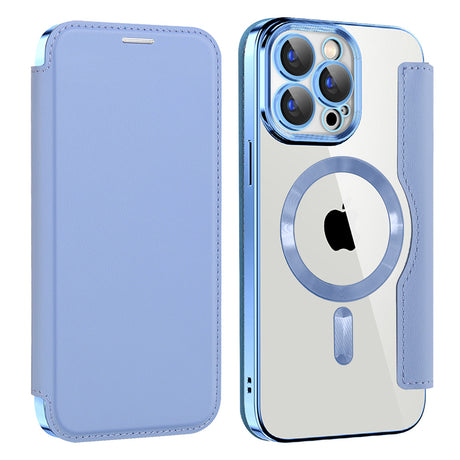 Husa de protectie Techsuit SmartMag Book compatibil cu iPhone 15 Pro Max, Albastru Deschis