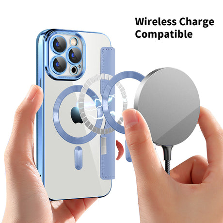 Husa de protectie Techsuit SmartMag Book compatibil cu iPhone 15 Pro Max, Albastru Deschis