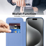 Husa de protectie Techsuit SmartMag Book compatibil cu iPhone 15 Pro Max, Albastru Deschis