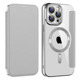 Husa de protectie Techsuit SmartMag Book compatibil cu iPhone 15 Pro Max, Gri