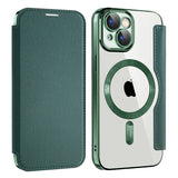 Husa de protectie Techsuit SmartMag Book compatibil cu iPhone 15, Verde