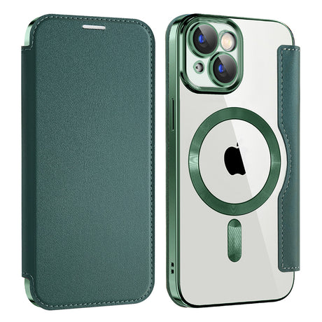 Husa de protectie Techsuit SmartMag Book compatibil cu iPhone 15, Verde
