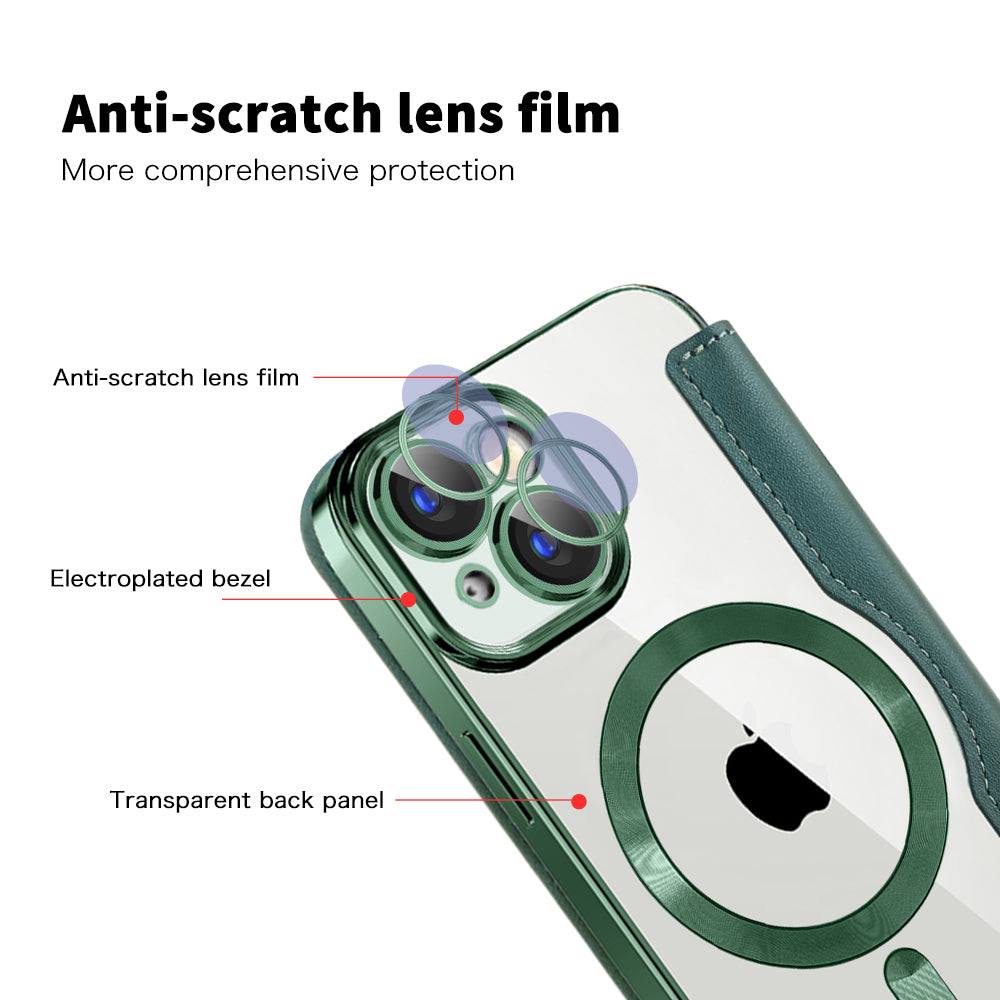 Husa de protectie Techsuit SmartMag Book compatibil cu iPhone 15, Verde