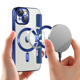 Husa de protectie Techsuit SmartMag Book compatibil cu iPhone 15, Albastru