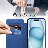 Husa de protectie Techsuit SmartMag Book compatibil cu iPhone 15, Albastru
