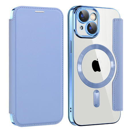 Husa de protectie Techsuit SmartMag Book compatibil cu iPhone 15, Albastru Deschis
