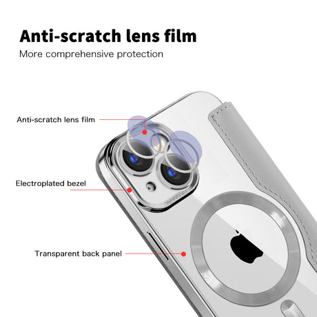 Husa de protectie Techsuit SmartMag Book compatibil cu iPhone 15, Gri