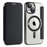 Husa de protectie Techsuit SmartMag Book compatibil cu iPhone 15 Plus, Negru