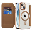 Husa de protectie Techsuit SmartMag Book compatibil cu iPhone 15 Plus, Maro