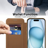 Husa de protectie Techsuit SmartMag Book compatibil cu iPhone 15 Plus, Maro