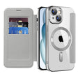 Husa de protectie Techsuit SmartMag Book compatibil cu iPhone 15 Plus, Gri