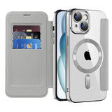 Husa de protectie Techsuit SmartMag Book compatibil cu iPhone 15 Plus, Gri