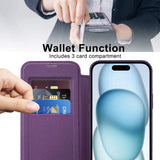 Husa de protectie Techsuit SmartMag Book compatibil cu iPhone 15 Plus, Mov