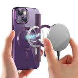 Husa de protectie Techsuit SmartMag Book compatibil cu iPhone 15 Plus, Mov