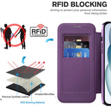 Husa de protectie Techsuit SmartMag Book compatibil cu iPhone 15 Plus, Mov