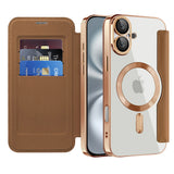 Husa de protectie Techsuit SmartMag Book compatibil cu iPhone 16, Maro