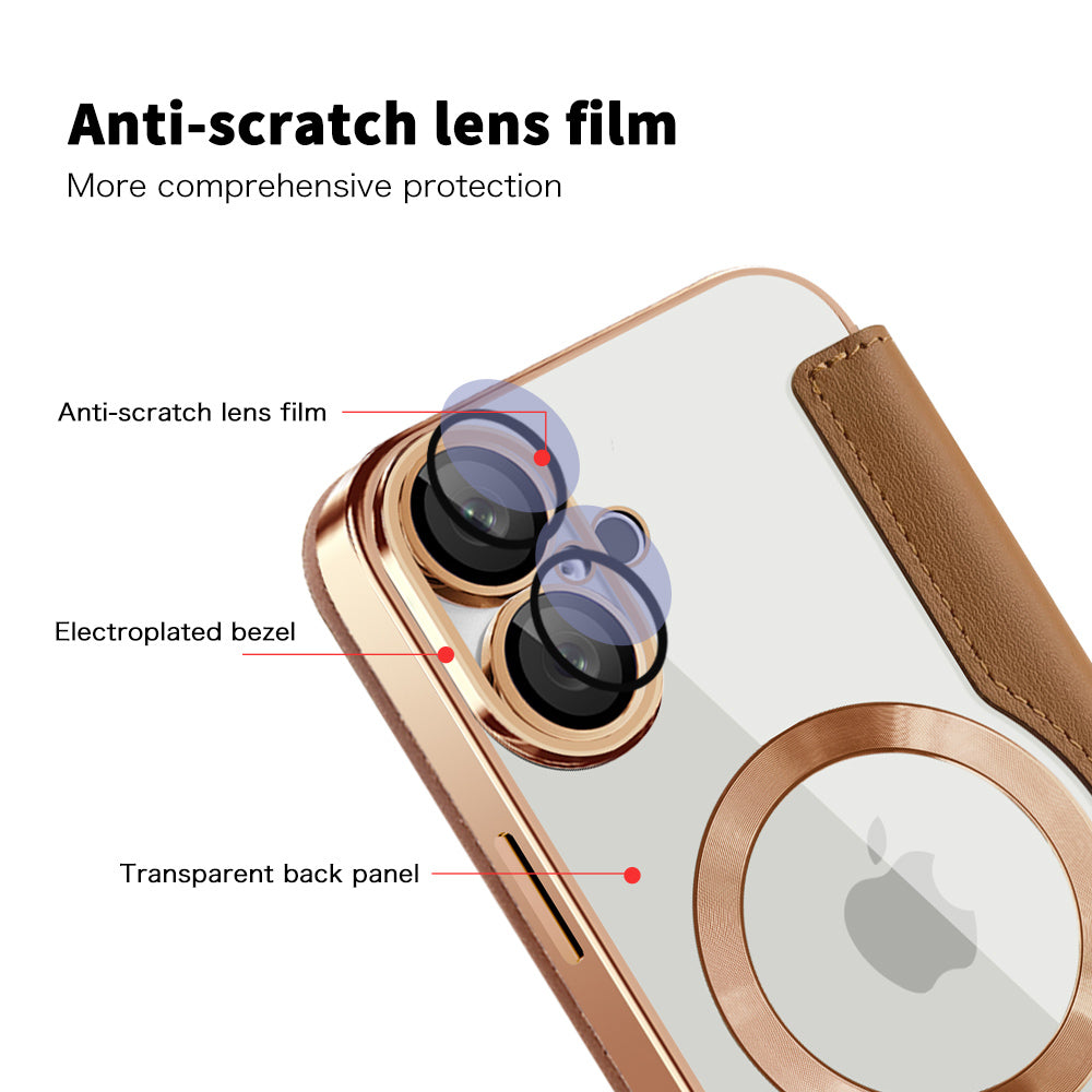 Husa de protectie Techsuit SmartMag Book compatibil cu iPhone 16, Maro