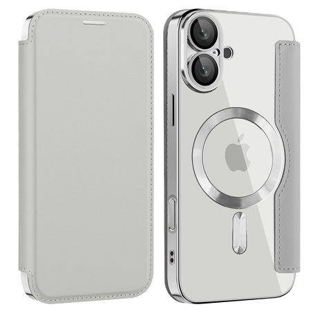 Husa de protectie Techsuit SmartMag Book compatibil cu iPhone 16, Gri