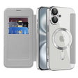 Husa de protectie Techsuit SmartMag Book compatibil cu iPhone 16, Gri
