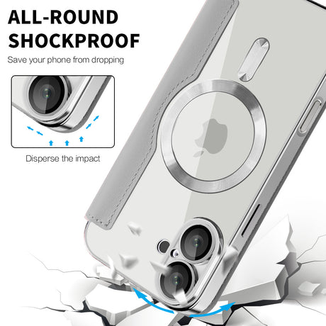Husa de protectie Techsuit SmartMag Book compatibil cu iPhone 16, Gri