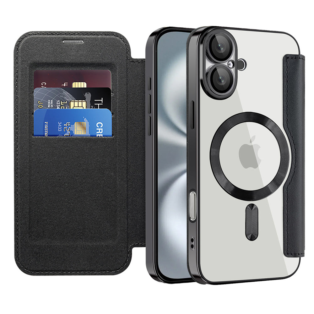 Husa de protectie Techsuit SmartMag Book compatibil cu iPhone 16 Plus, Negru