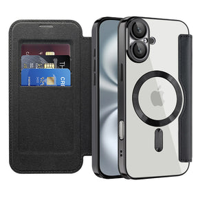Husa de protectie Techsuit SmartMag Book compatibil cu iPhone 16 Plus, Negru