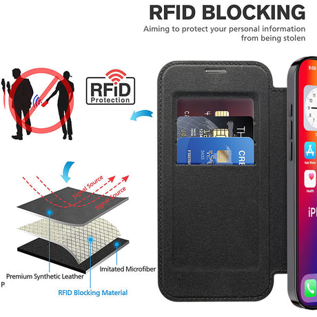 Husa de protectie Techsuit SmartMag Book compatibil cu iPhone 16 Plus, Negru