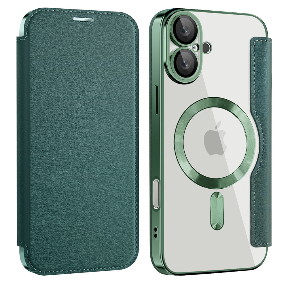 Husa de protectie Techsuit SmartMag Book compatibil cu iPhone 16 Plus, Verde
