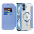 Husa de protectie Techsuit SmartMag Book compatibil cu iPhone 16 Plus, Albastru Deschis