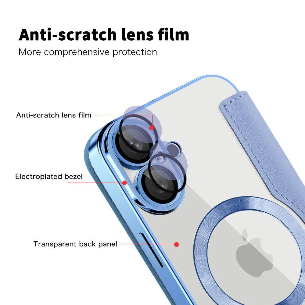 Husa de protectie Techsuit SmartMag Book compatibil cu iPhone 16 Plus, Albastru Deschis