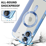 Husa de protectie Techsuit SmartMag Book compatibil cu iPhone 16 Plus, Albastru Deschis
